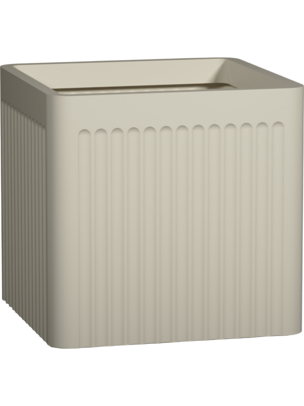 Pottery Pots Ionic Block Linea Blanc Silk White — 40 × 40 × H40 cm — 6IONBLW01