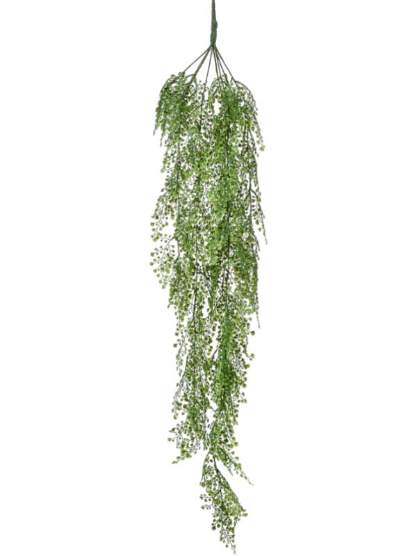 Adianthum Hanging Bush artificiel de 110 cm, longues tiges retombantes à petites feuilles vertes