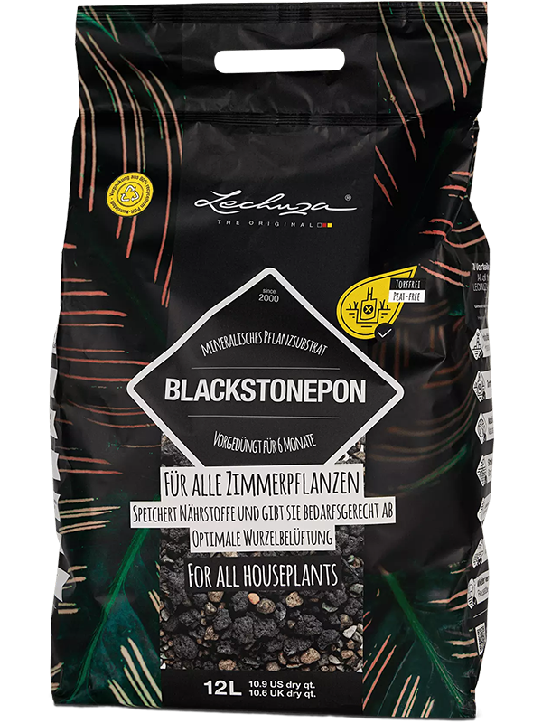 LECHUZA-BLACKSTONEPON 12 Litres - Substrat Minéral Pour Plantes - Convient à Toutes