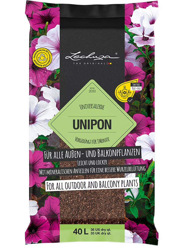 Lechuza Uni Pon, terreau sans tourbe pour plantes de balcon en sac de 40 litres