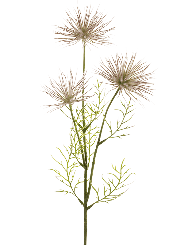Anémone Seed artificielle violette de 65 cm, tige ramifiée à têtes fines, sans vase