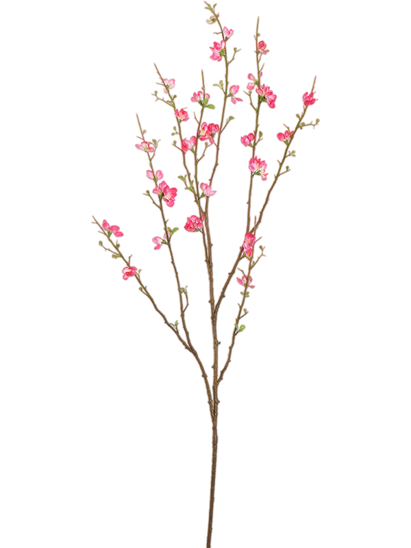 Branche fleurie artificielle Blossom Beauty rose de 130 cm, petites fleurs et boutons sur des rameaux fins bruns