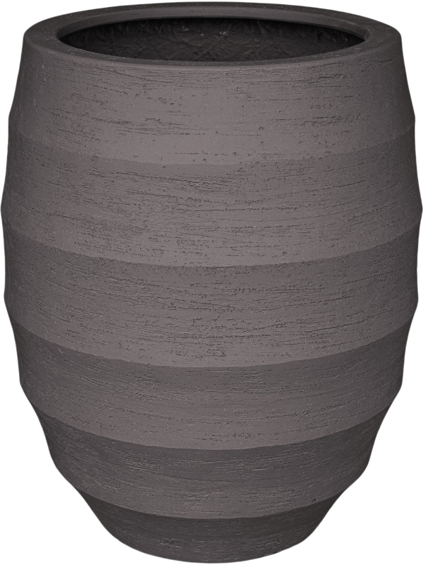 
                  
                    Pot Bordo Tall Balloon Ash Brown, diamètre 55 cm, fiberstone strié fait main
                  
                
