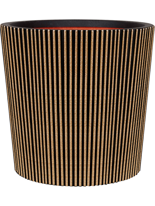 
                  
                    Pot Capi Roots Groove Vase Conique Noir Or H34 Ø36 cm — 6CAPTG014
                  
                