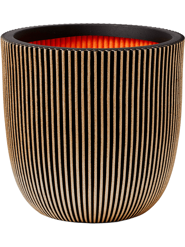 
                  
                    Capi Roots Groove Pot Boule Noir Or, diamètre 43 cm, relief strié
                  
                