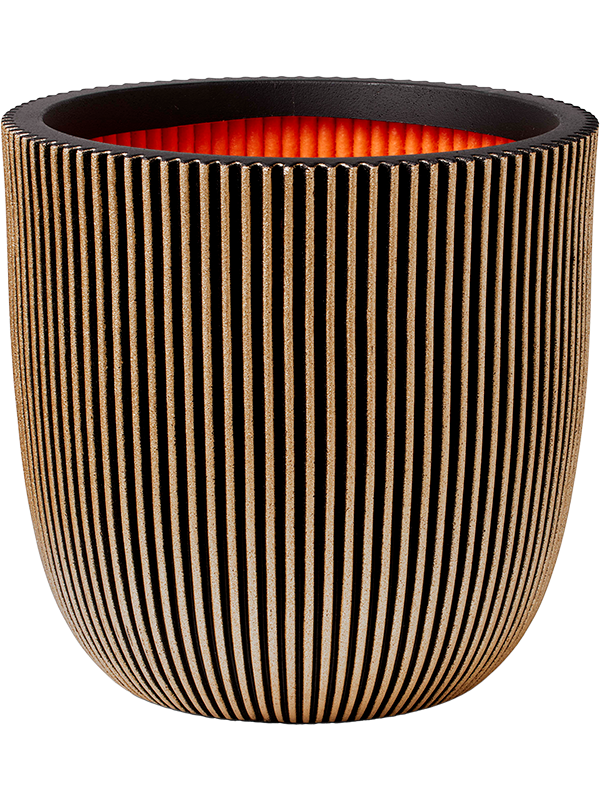 
                  
                    Capi Roots Groove Pot Boule Noir Or, diamètre 54 cm, relief strié
                  
                