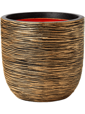 
                  
                    Capi Roots Rib Pot Boule Noir Or, diamètre 35 cm, texture striée
                  
                