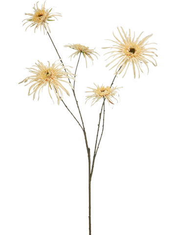 Chrysanthème Spider artificiel crème ramifié 110 cm