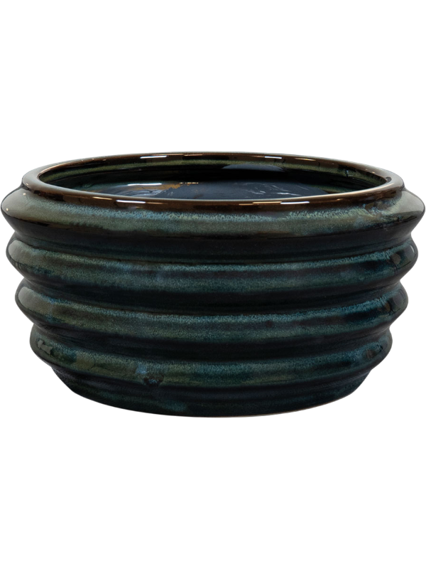Coupe Brody Ter Steege Pétrole, céramique émaillée, hauteur 10 cm, diamètre 20 cm