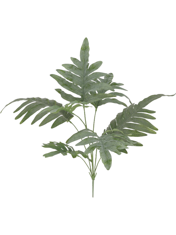Feuillage de fougère Phlebodium artificielle vert grisé à piquer, frondes lobées, 60 cm, sans pot — 8DP449206