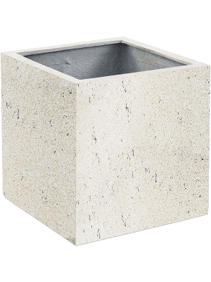Pot Grigio Cube With Wheels Antique White sur roulettes