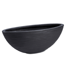Jardinière Plantinum Curved Oval Iron en polyresin strié