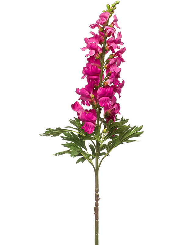 Muflier artificiel violet de 92 cm, fleurs étagées sur une longue tige verte, sans vase