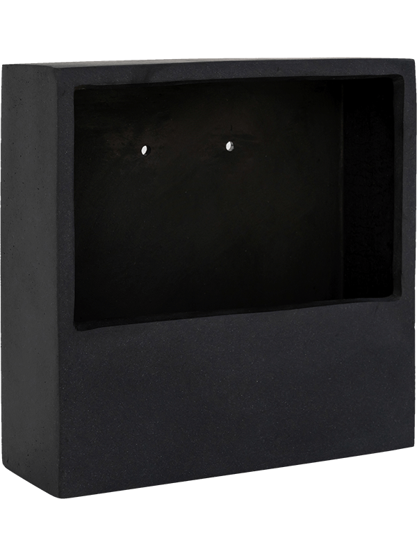 Natural Wally Jack noir, pot mural carré en fiberstone — 6FSTWJB01