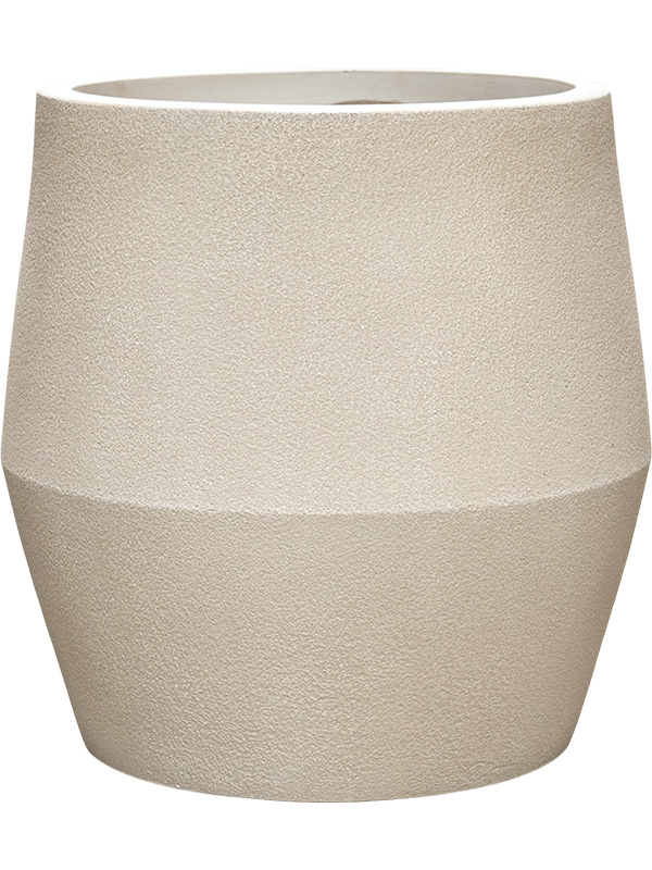 Pot Antwerp beige en fiberclay fait main, diamètre 34 cm et hauteur 35,5 cm