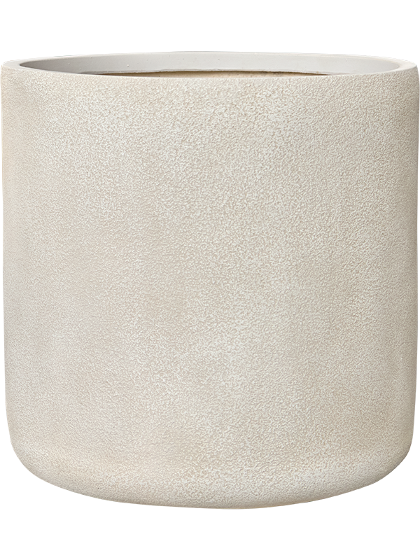 Pot Antwerp Cylinder beige en fiberclay fait main, diamètre 44 cm et hauteur 44 cm