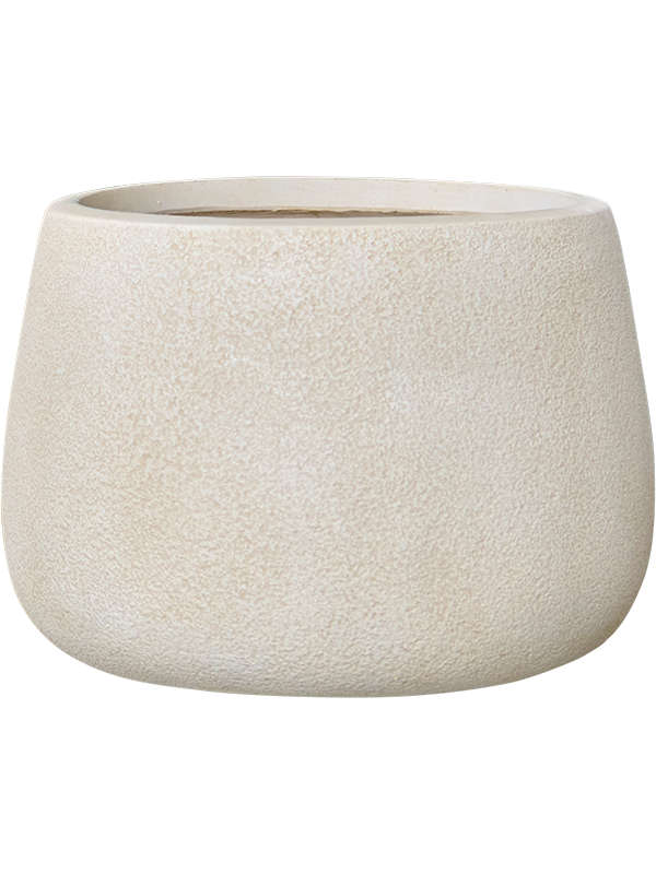 Pot Antwerp Darcy beige en fiberclay fait main, diamètre 34 cm et hauteur 24 cm