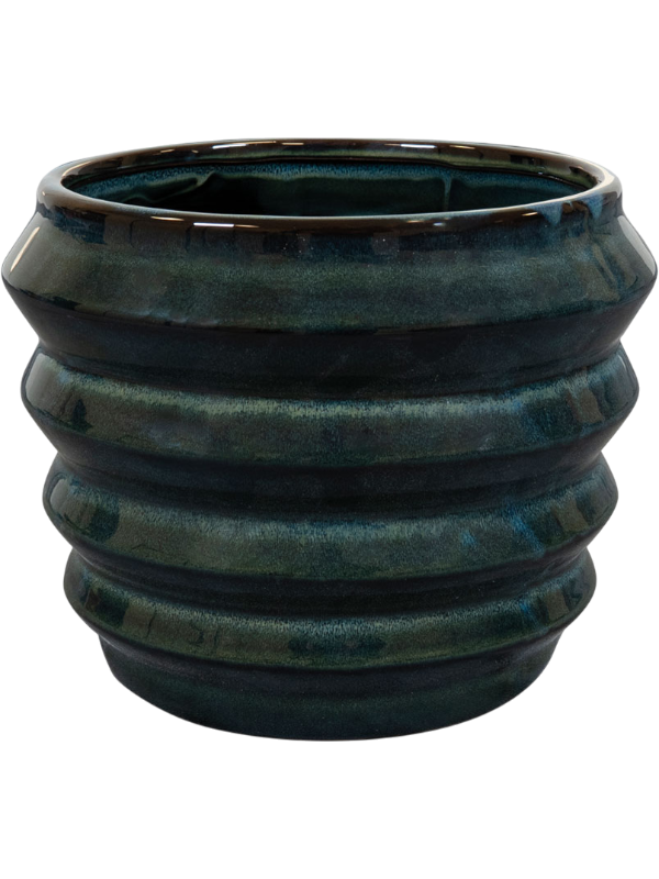 
                  
                    Pot Brody Ter Steege Pétrole, céramique émaillée, hauteur 17 cm, diamètre 22 cm
                  
                