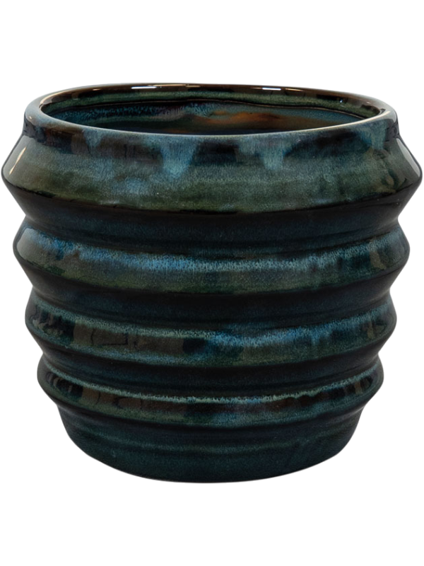 
                  
                    Pot Brody Ter Steege Pétrole, céramique émaillée, hauteur 13 cm, diamètre 16 cm
                  
                