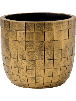 Pot boule Capi Craft Blocks noir et or à relief strié