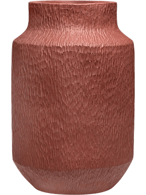 
                  
                    Organic Flow High L Berry Red, pot haut en fibrociment fait main
                  
                