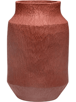
                  
                    Organic Flow High S Berry Red, pot haut en fibrociment fait main
                  
                