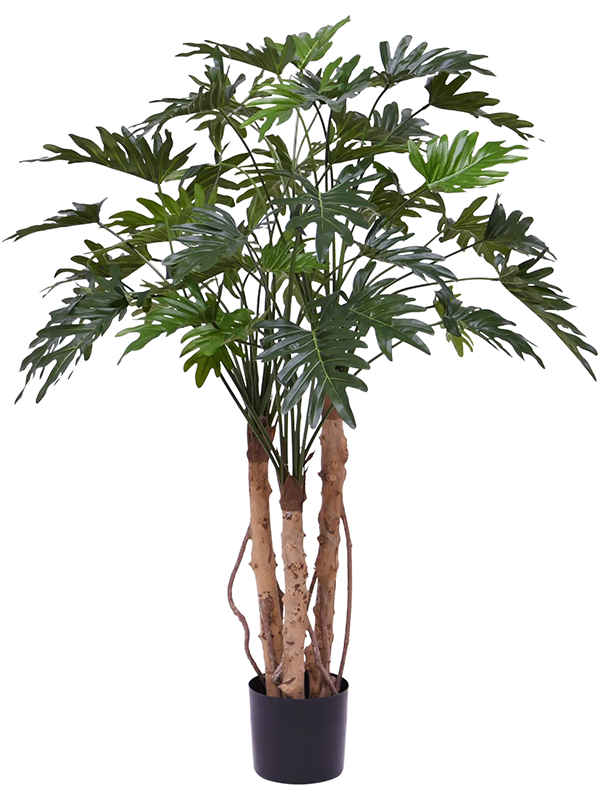 Philodendron Xanadu Bush artificiel 120 cm, feuillage découpé et axes apparents
