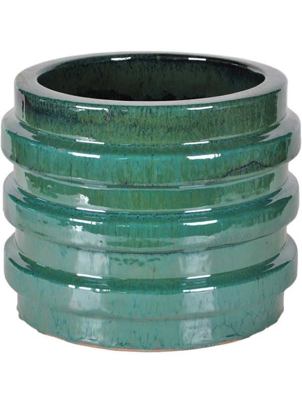 
                  
                    Pot Agate Design in Mind Dark Aqua, céramique émaillée nervurée, hauteur 23 cm, diamètre 28 cm, référence 6DMP8305A.
                  
                