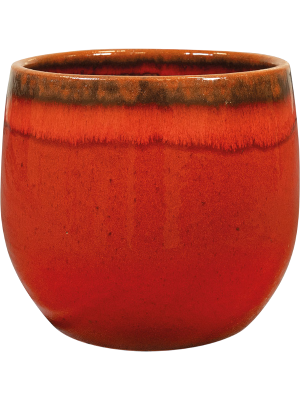 
                  
                    Pot Charlotte Ter Steege Rouge, céramique émaillée faite main, hauteur 20 cm, diamètre 23 cm, référence 6PTR77317.
                  
                