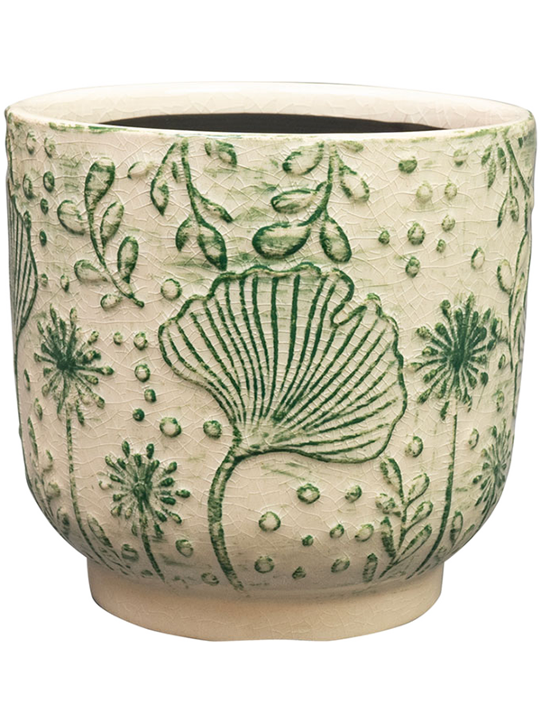 
                  
                    Pot Emilia Ter Steege vert, céramique émaillée faite main, hauteur 13 cm, diamètre 14 cm, référence 6PTR72567.
                  
                
