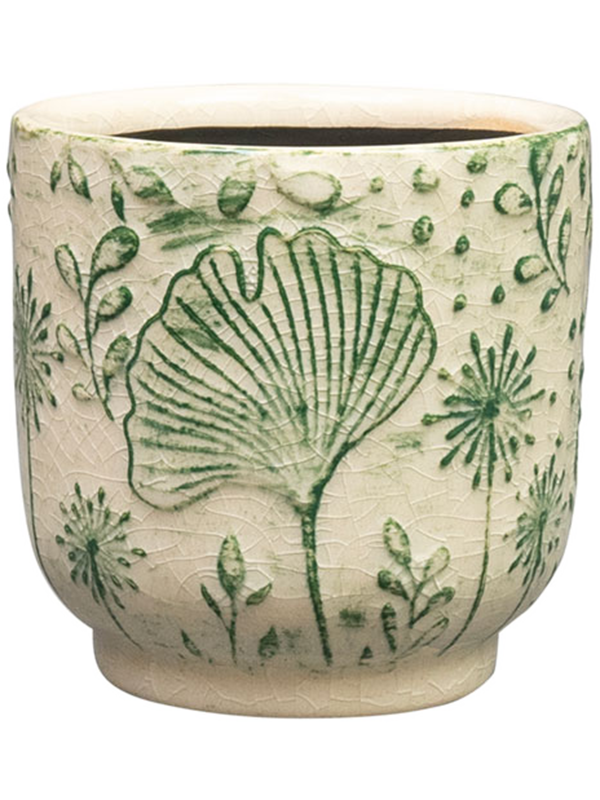
                  
                    Pot Emilia Ter Steege vert, céramique émaillée faite main, hauteur 8 cm, diamètre 8 cm, référence 6PTR72565.
                  
                