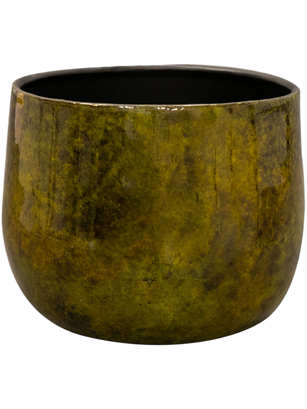 Pot Emmie Ter Steege en métal jaune mystic, hauteur 13 cm, diamètre 15 cm