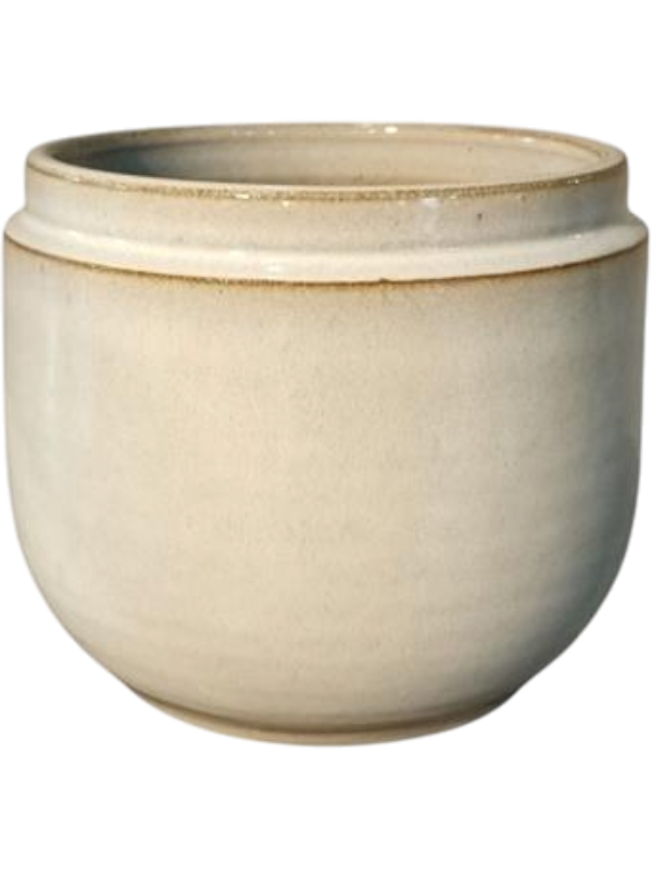 
                  
                    Pot Faisa Gina Da Blanc, céramique émaillée, hauteur 24 cm, diamètre 29 cm, référence 6LIMFASW4.
                  
                