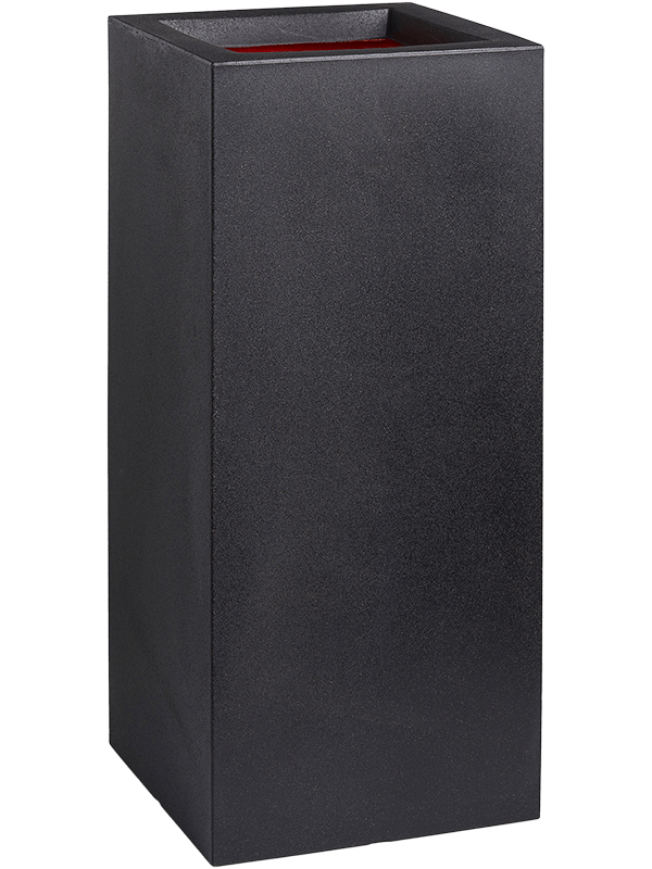 Pot haut carré Capi Urban Smooth noir, hauteur 79 cm, référence 6CAPTB952