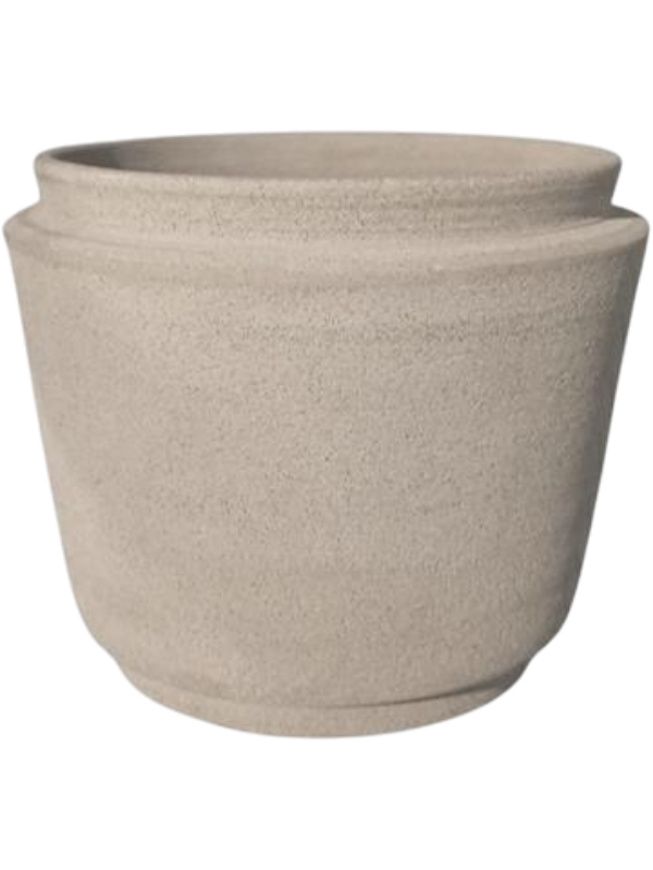 Pot Jord 1240C gris béton en céramique mate, hauteur 13 cm, diamètre 15,5 cm.