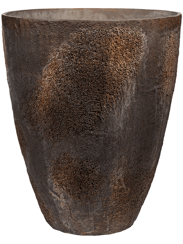 
                  
                    Pot Oyster Oliver L Brun Imperial Brown, hauteur 83 cm et diamètre 70 cm, Ficonstone à relief rugueux — NATURA
                  
                