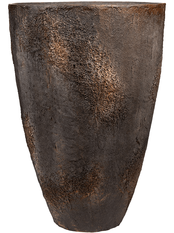 
                  
                    Pot Oyster Oscar XL Brun Imperial Brown, hauteur 105 cm et diamètre 72 cm, ficonstone à relief rugueux — NATURA
                  
                