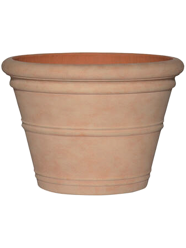 
                  
                    Pot Treasure Kyra XL Orange Brick Orange, diamètre 70 cm, en ficonstone à anneaux horizontaux — 6PPTREA32
                  
                