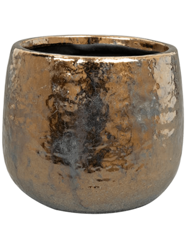 
                  
                    Pot Yvette Ter Steege doré en céramique, hauteur 11 cm et diamètre 12 cm
                  
                