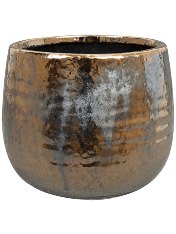 
                  
                    Pot Yvette Ter Steege doré en céramique, hauteur 13 cm et diamètre 15 cm
                  
                
