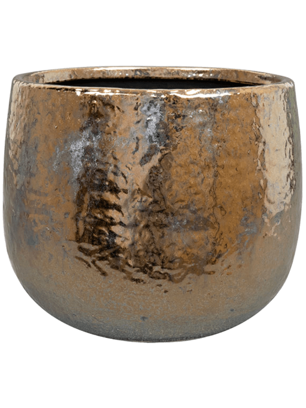 
                  
                    Pot Yvette Ter Steege doré en céramique, hauteur 16 cm et diamètre 19 cm
                  
                