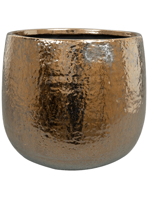 
                  
                    Pot Yvette Ter Steege doré en céramique, hauteur 21 cm et diamètre 24 cm
                  
                