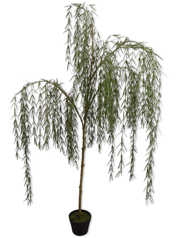 
                  
                    Saule artificiel Silk-ka de 147 cm, rameaux fins retombants et pot de base
                  
                