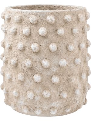 
                  
                    Pot Texture Ella High L Pebble Beige en fibrociment à reliefs arrondis
                  
                
