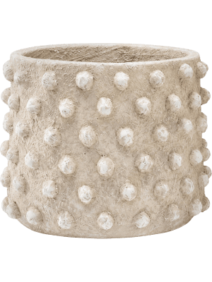 
                  
                    Pot Texture Ella Low S Pebble Beige en fibrociment à reliefs arrondis
                  
                