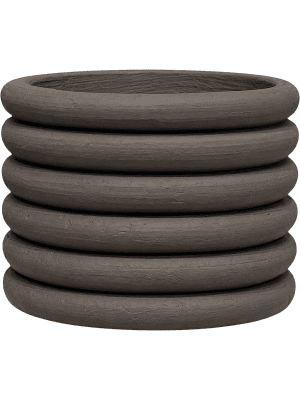 
                  
                    Pot Texture Milo Low L Ribbed Brown en fibrociment strié
                  
                