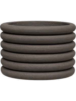 
                  
                    Pot Texture Milo Low S Ribbed Brown en fibrociment strié
                  
                