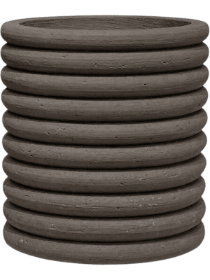 
                  
                    Pot Texture Milo Mid S Ribbed Brown en fibrociment strié
                  
                