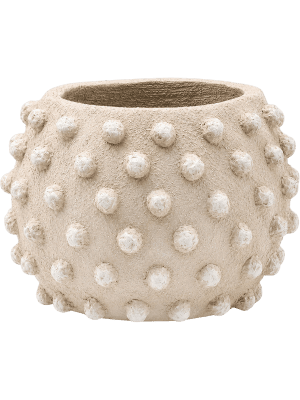 
                  
                    Pot Texture Polly Low S Pebble Beige en fibrociment à relief
                  
                
