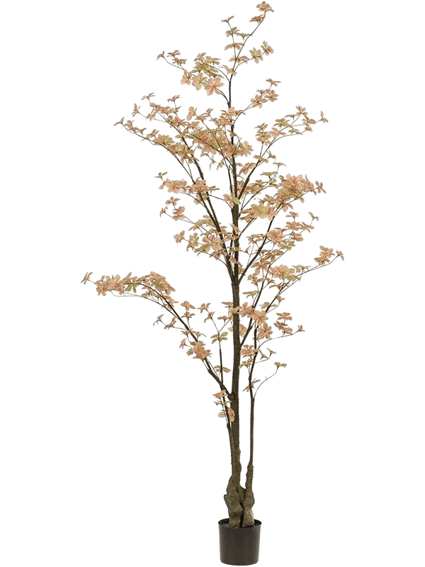 
                  
                    Tropaeolum artificiel ramifié pêche et vert 210 cm, petites feuilles et pot de base noir
                  
                
